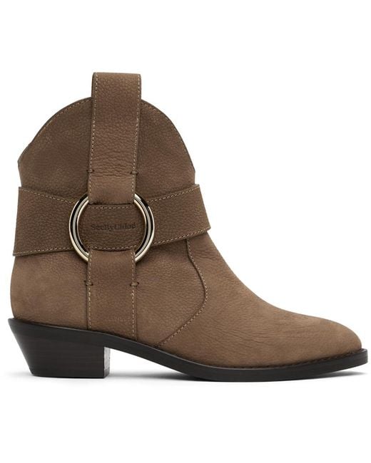 See By Chloé Brown New Ring Line Boots