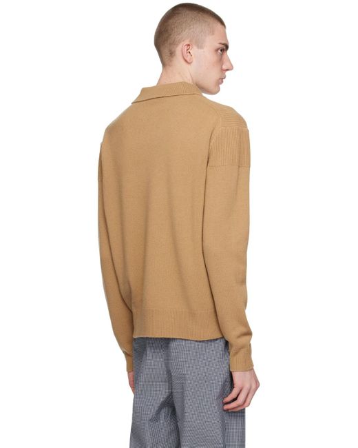 Polo brun clair en tricot côtelé Vivienne Westwood pour homme en coloris Blue