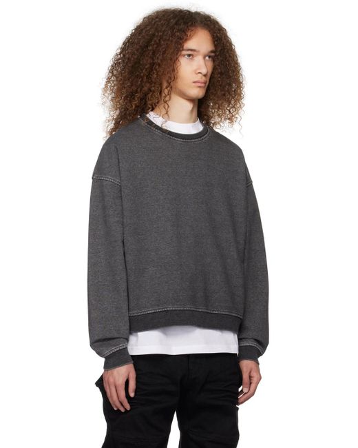 we11done Black Faded Sweatshirt for men