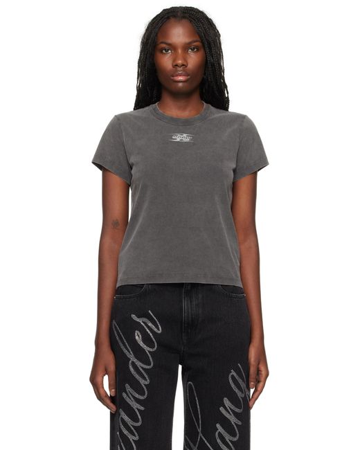 T By Alexander Wang Black Blade Logo-embossed T-shirt