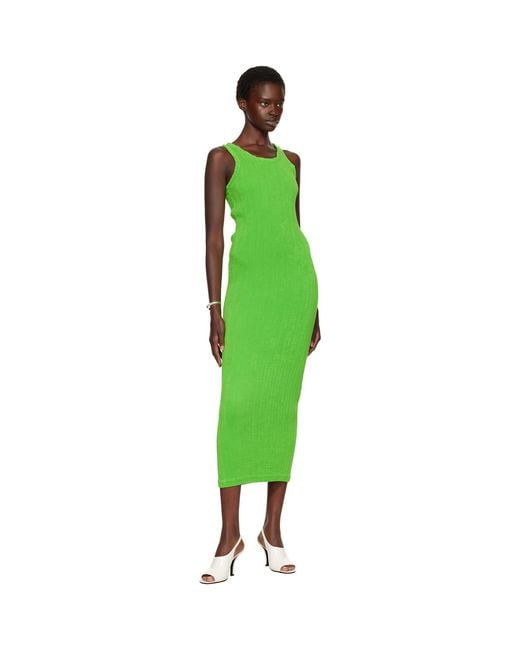 Issey Miyake Green Rill Maxi Dress