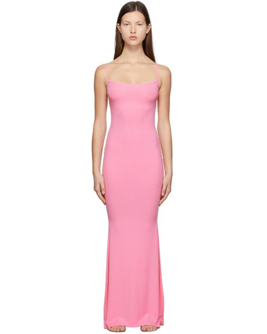 Skims Pink Soft Lounge Slip Dress