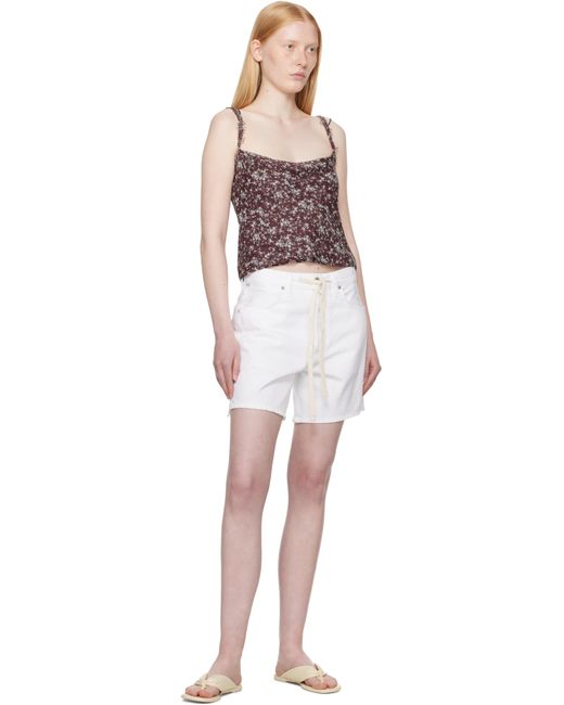 Citizens of Humanity White Brynn Drawstring Denim Shorts