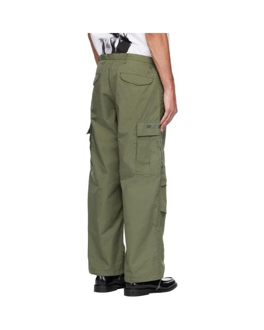 (w)taps Green Nyco Weather Cargo Pants for men