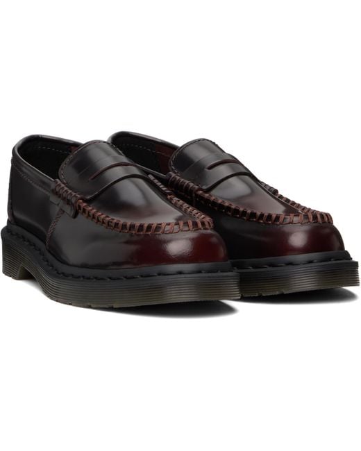 Dr. Martens Burgundy Penton Arcadia Leather Loafers in Black | Lyst