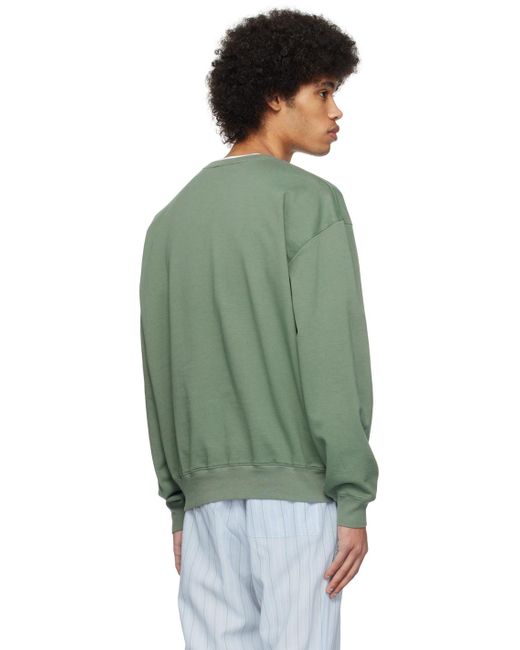 Auralee Green Super High Gauze Sweatshirt for men