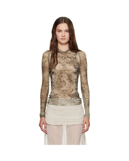 Jean Paul Gaultier Brown 'The Médaillon' Sleeves Top