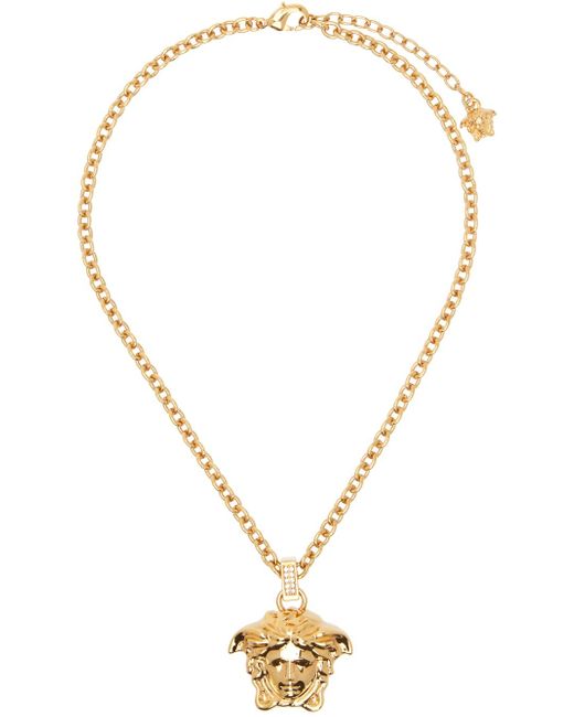 Versace Multicolor Gold Crystal 'la Medusa' Necklace for men