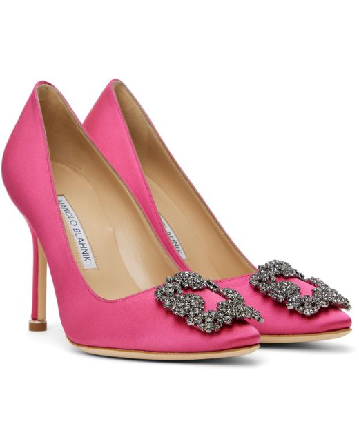 Manolo Blahnik Pink Hangisi Heels