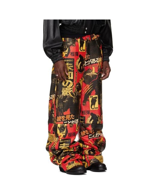 Lu'u Dan Red Ssense Exclusive & Stacked Leather Snow Pants for men