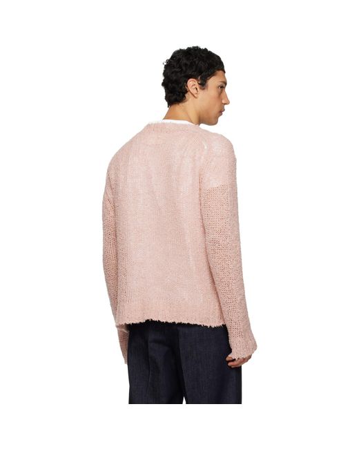 Jil Sander Pink Linen Sweater for men