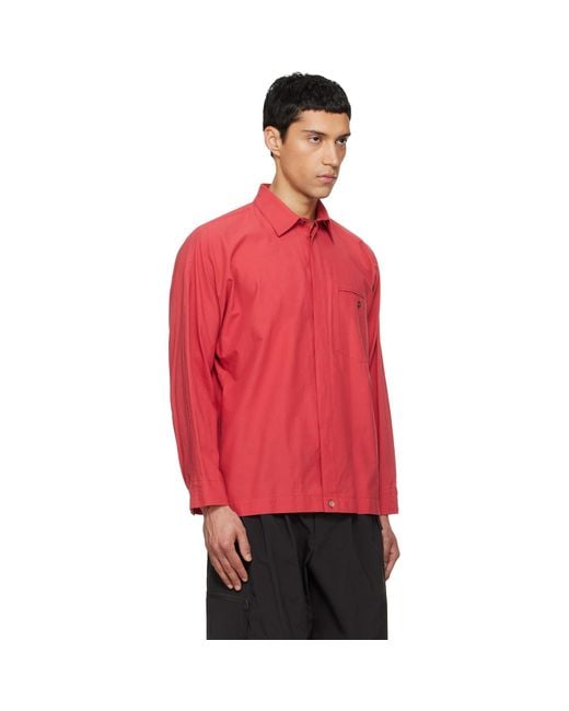 Homme Plissé Issey Miyake Red Streamline Shirt for men