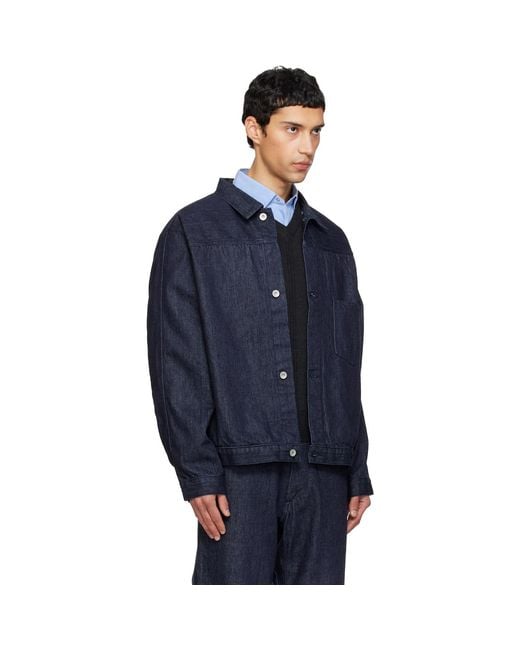 Nanamica Blue Short Denim Jacket for men