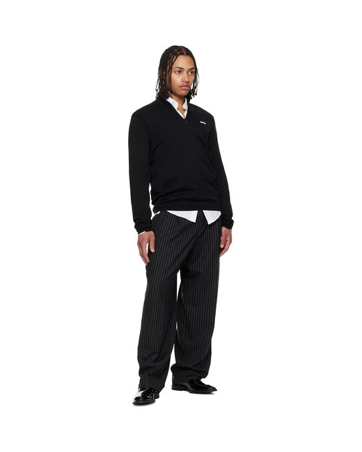 Boss Black Cotton Quarter Zip Track Jacket for men