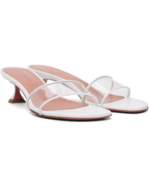AMINA MUADDI White Andreea Glass Slipper 45 Heeled Sandals