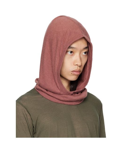Rick Owens Brown Concordians Knit Hood for men