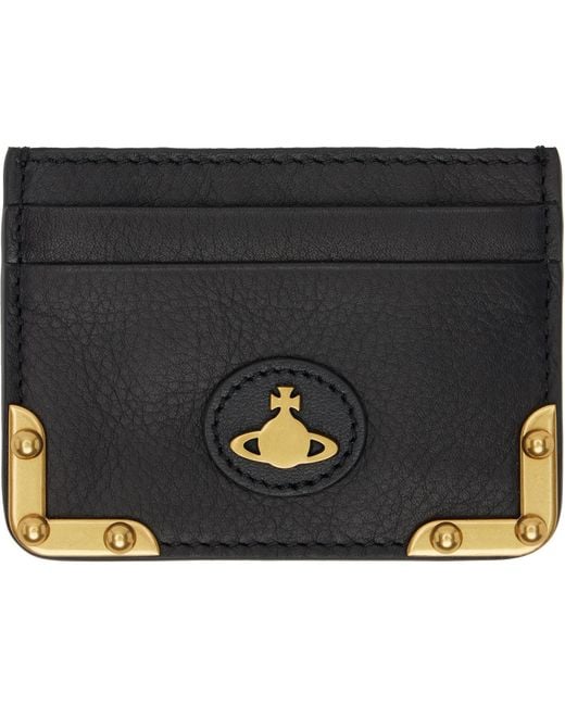 Vivienne Westwood Black Flat Orb Card Holder for men