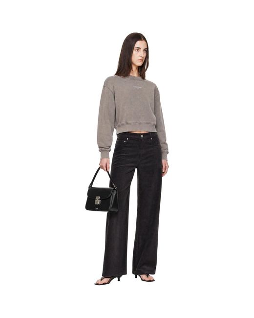 Maison Kitsuné Gray 'Maison Kitsune Paris' Faded Cropped Sweatshirt