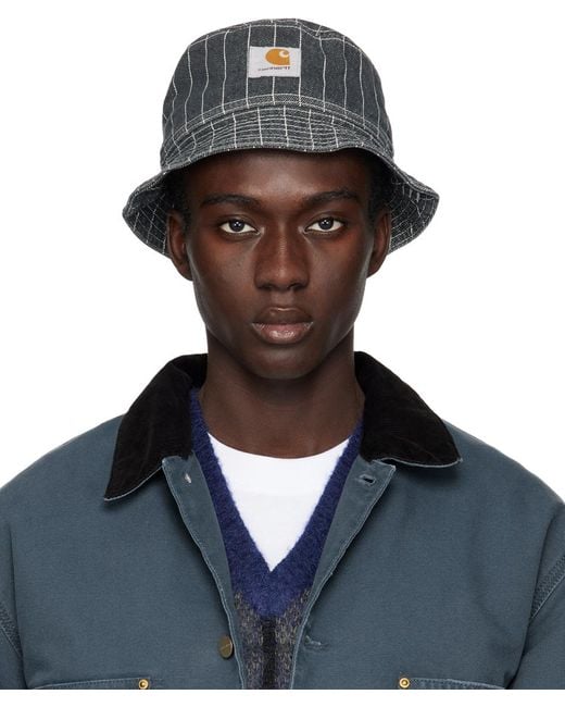 Carhartt Blue Black Orlean Bucket Hat for men