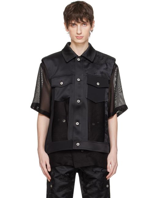 Feng Chen Wang Black Laye Vest for men