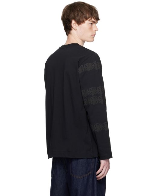 T-Shirt À Manches Longues Noir À Motif Fleuri Imprimé Simone Rocha pour homme en coloris Black