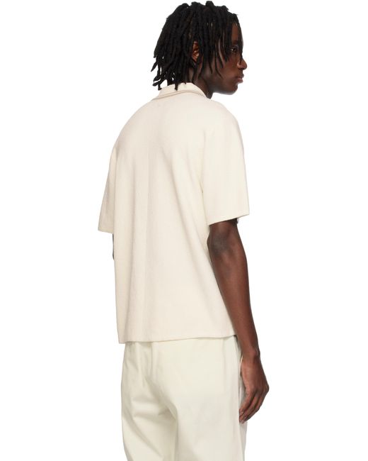 メンズ Rag & Bone オフホワイト Rib Johnny ニットポロシャツ Natural