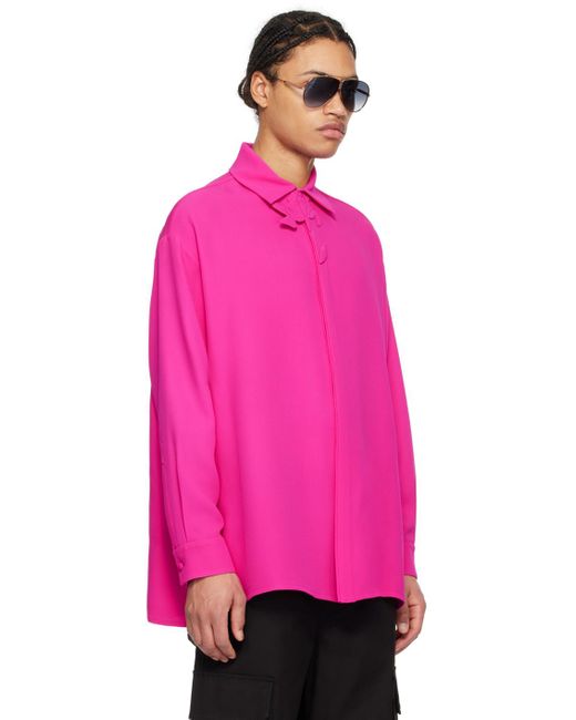Valentino Pink Appliqué Shirt for men