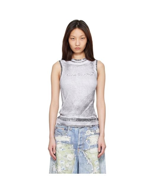 Acne Black Layered Logo Tank Top