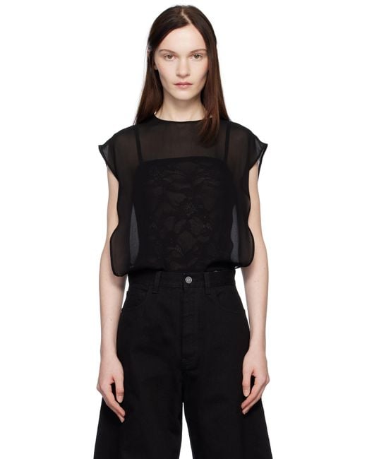Alaïa Black Georgette Bodysuit