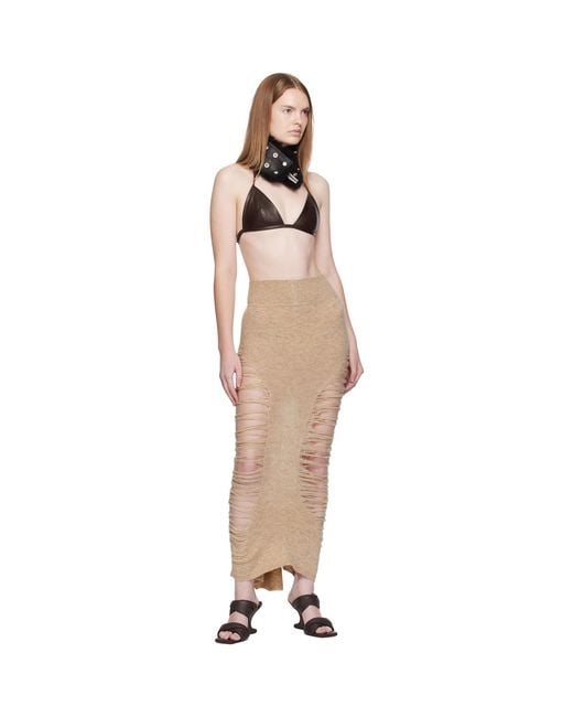 Rick Owens Natural Concordians Calf Dauphine Midi Skirt