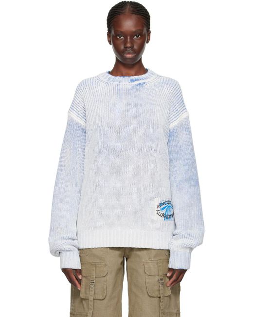 Acne Blue & White Patch Sweater