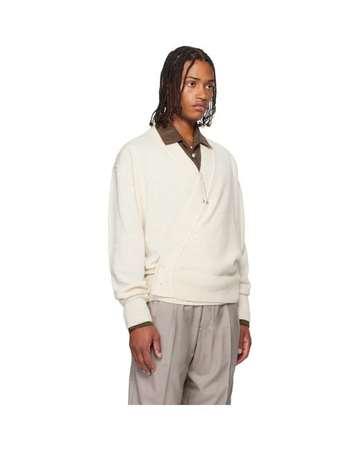 Lemaire Natural Wrap Cardigan for men