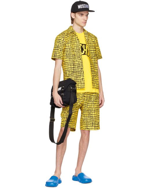 Moschino Yellow Printed T-shirt for men