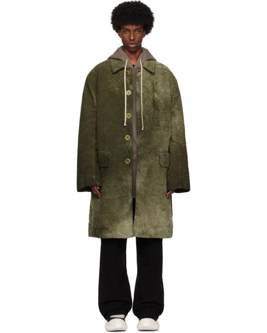 Rick Owens Black Porterville Jumbo Mac Coat for men