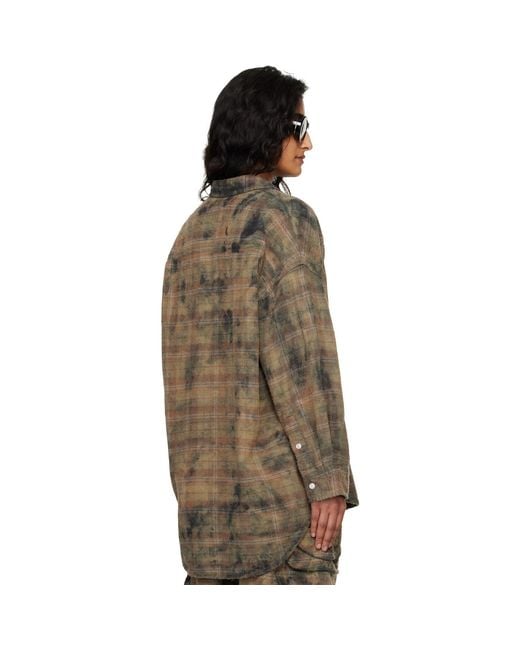 R13 Green Drop Neck Work Shirt