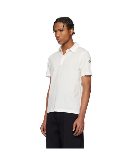 Moncler White Archivio Ss Polo for men