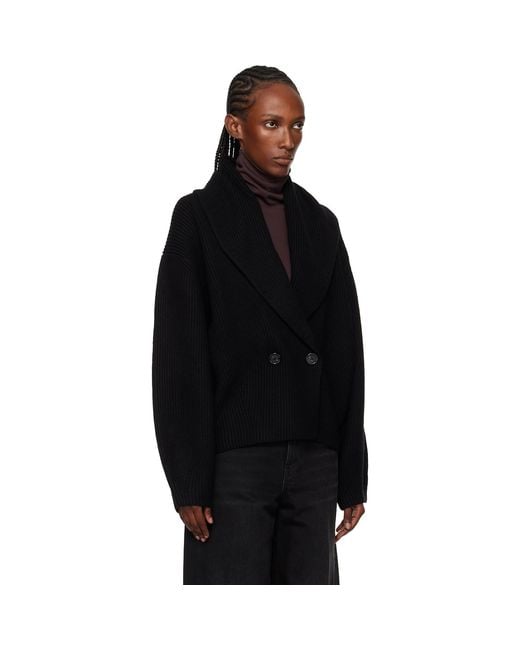Totême  Black Shawl-Lapel Cardigan