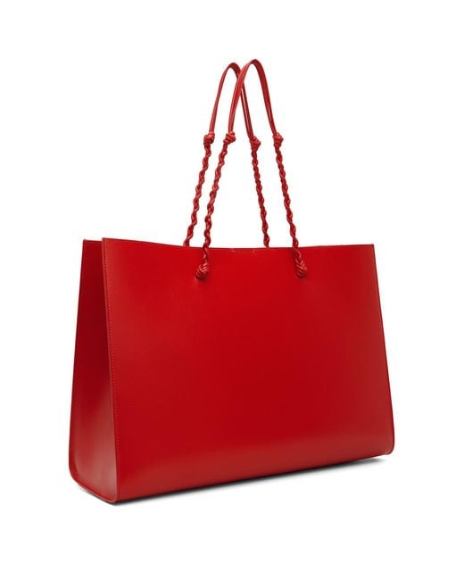 Jil Sander Red Tangle Shopping Ew Tote