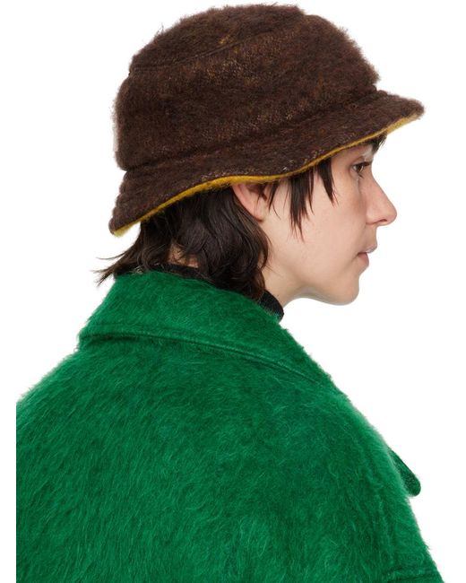 Marni Green Brown Brushed Bucket Hat