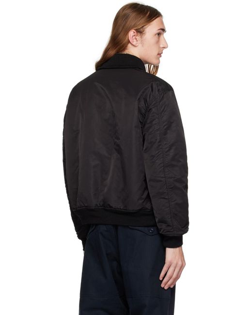 Engineered Garments Black Stand Collar Bomber Jacket for men