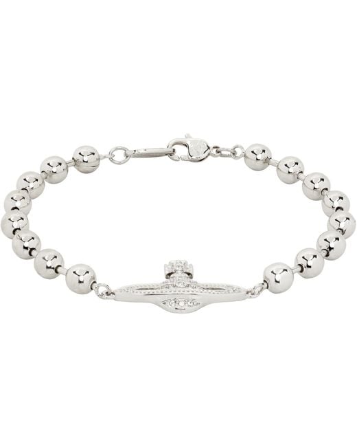 Vivienne Westwood Black Thames Mini Bas Relief Bracelet for men