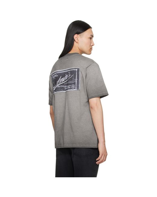 Amiri Gray Quality Goods' Label T-Shirt for men