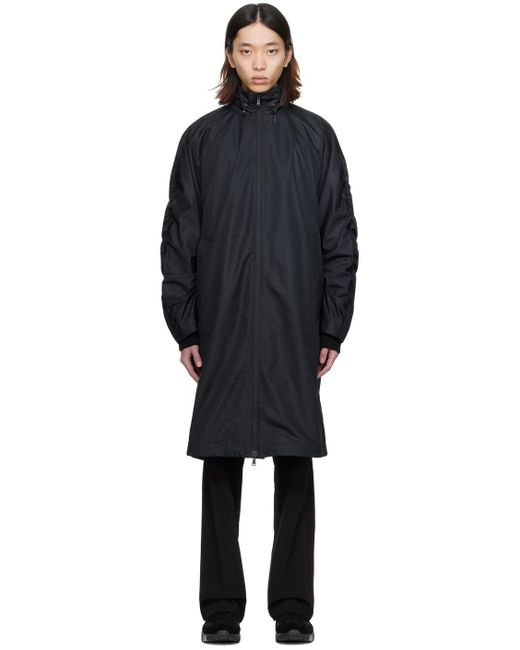 Wooyoungmi Black Ruched Coat for men