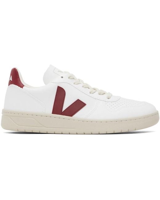 Veja White Burgundy V 10 Sneakers in Black for Men Lyst UK