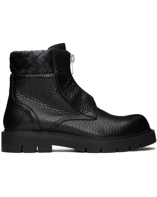 Bottega Veneta Black Haddock Ankle Boots for men