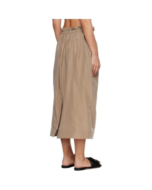 Simone Rocha Brown Tan Gathered Waist Tulip Midi Skirt