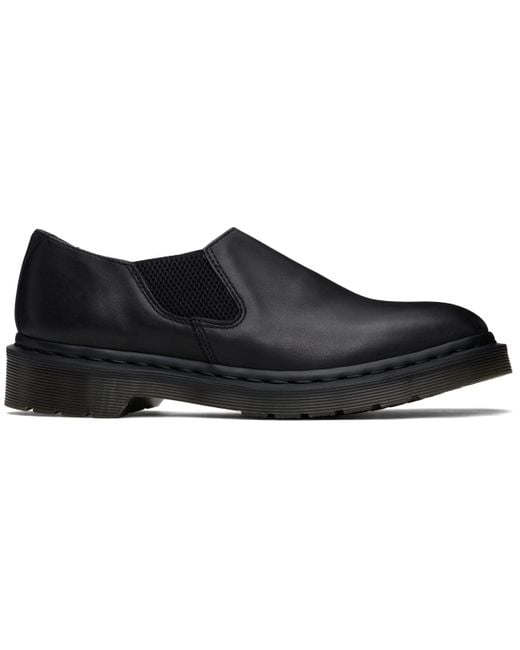 Dr. Martens Black Louis Analine Leather Slip-On Loafers for men