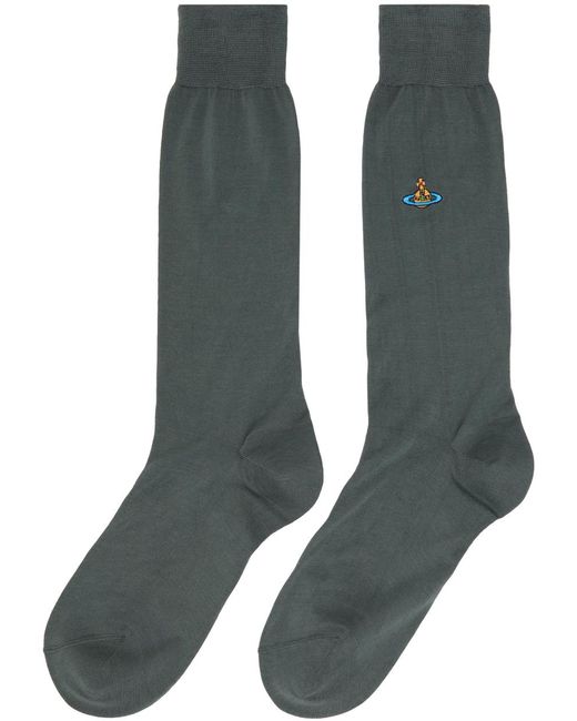 Vivienne Westwood Gray Plain Socks for men