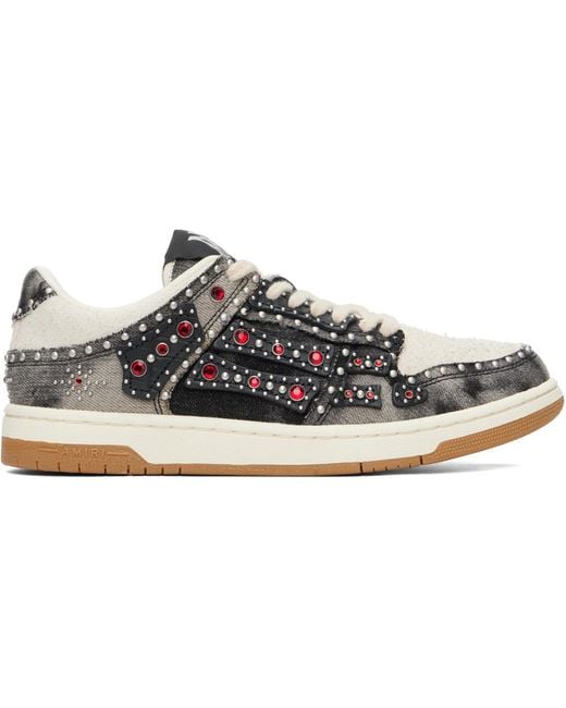 Amiri Black Stud Skel Top Low Sneakers for men