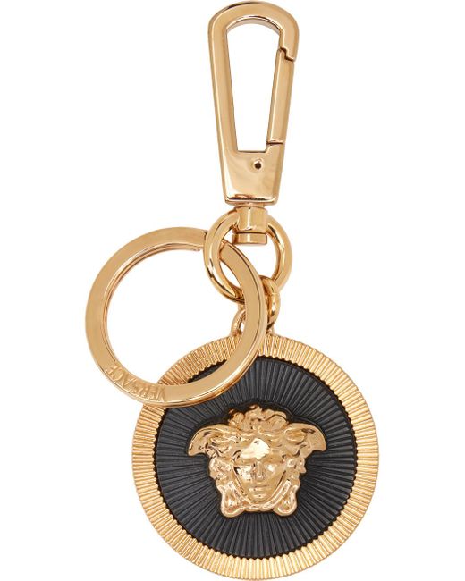 Versace Metallic Gold Medusa biggie Keychain for men
